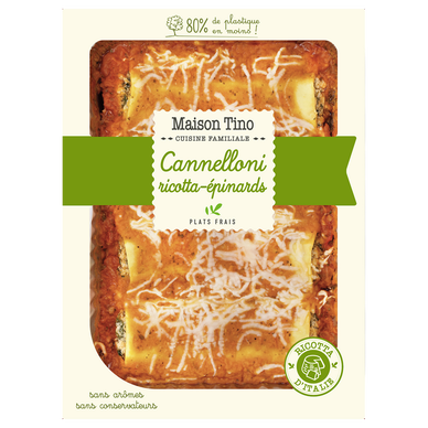 Cannellonis ricotta épinard MAISON TINO, 3 parts, 750g