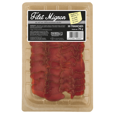 Filet mignon, 30 tranches, 75g