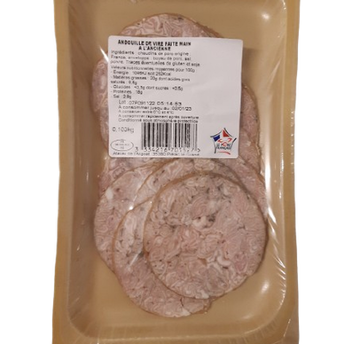 Andouille de Vire Supérieure à l'ancienne, fumée au bois de hêtre, VPF, 100g