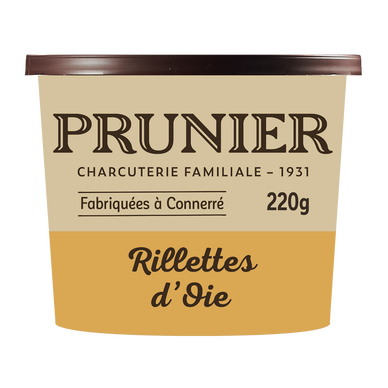 Rillettes d'oie, PRUNIER, pot de 220g