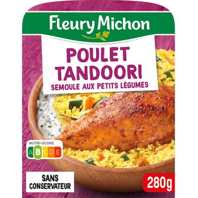 Plat cuisiné Individuel poulet tandoori semoule et légumes FLEURY MICHON - 280g