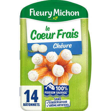 Bâtonnets de surimi coeur frais chèvre FLEURY MICHON x14 - 224g