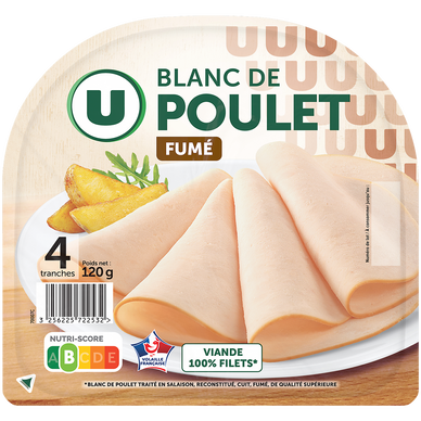Blanc de Poulet fumé - x4 tranches, 120g