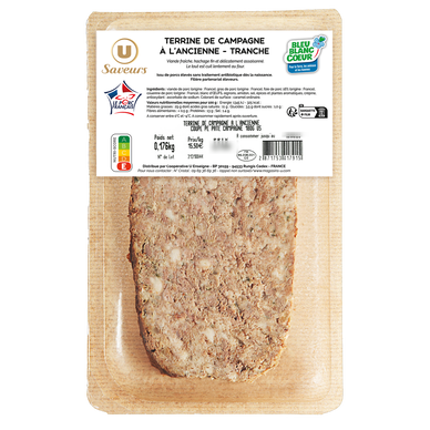 Terrine de campagne à l'ancienne Bleu Blanc Coeur, 1 tranche