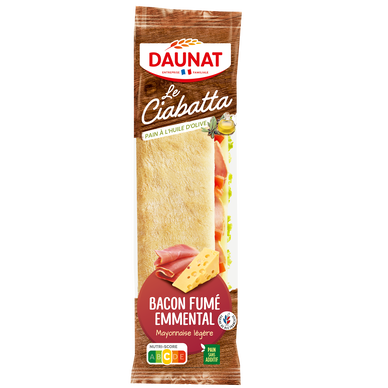 Sandwich Le ciabatta bacon emmental, DAUNAT, 200g