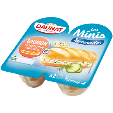 Mini tartinade au saumon,fromage frais,concombre et aneth DAUNAT 130g