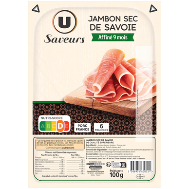 Jambon sec de Savoie - x6 tranches, 100g