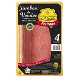 Jambon de Vendée IGP PETITGAS, 4 fines tranches soit 90g