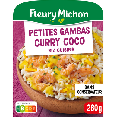 Plat cuisiné Individuel Petites Gambas curry coco FLEURY MICHON - 280g