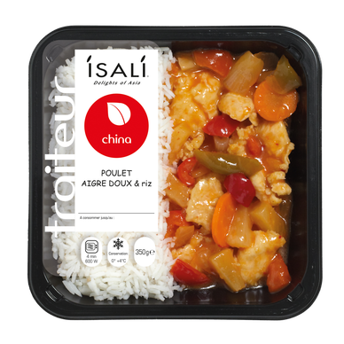 Poulet aigre doux et riz ISALI, 1 part, 350g
