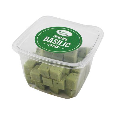 Dés de fromage basilic, PETIT MARCHE, 29%MG, 120g
