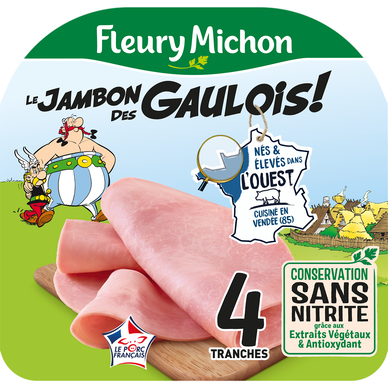 Jambon de nos régions Ouest Conservation sans nitrite FLEURY MICHON -140g