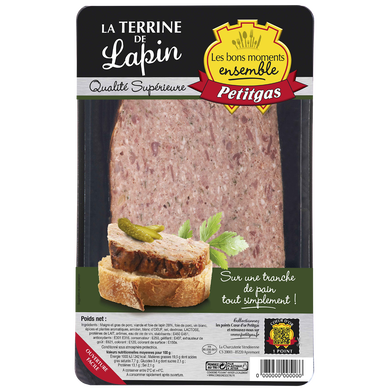 Terrine de lapin supérieur PETITGAS, tranche 200g