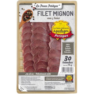 Filet mignon aux 5 baies PETITGAS 30 tranches 75g