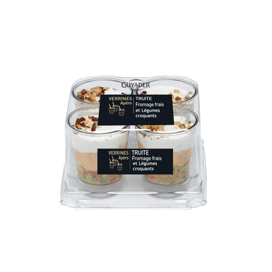 Verrines apéritives à la truite fromage frais et légumes croquants GUYADER, 4x40g