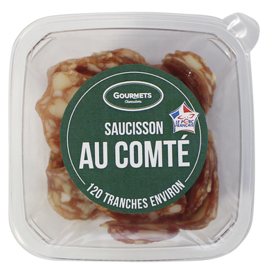 Bol de saucisson sec au comté, VPF, GOURMETS CHARCUTIERS, 120 tranchesenviron, 90g