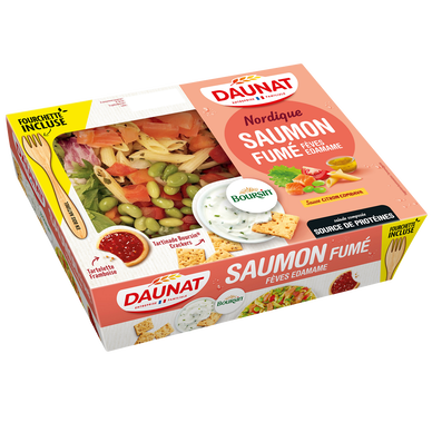 Salade Plateau Nordique saumon fumé crudités sauce citron DAUNAT 320g