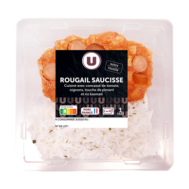 Rougail de saucisse et riz basmati, 1 part, 300g