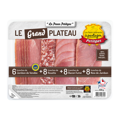 Plateau assortiment charcuteries PETITGAS 450g
