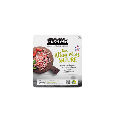 Allumettes natures vpf bretonnes de qualité supérieure TERRE DE BREIZH2 barquettes sécables de 100g