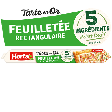 Pâte feuilletée tarte en or rectangulaire HERTA 230g