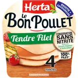 Tendre filet le bon poulet HERTA x4 tranches 130g