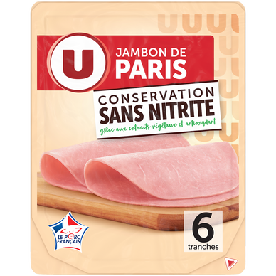 Jambon de Paris Conservation Sans Nitrite U 6 tranches 210g
