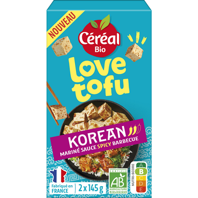 Tofu korean mariné sauce spicy barbecue CEREAL BIO 290g