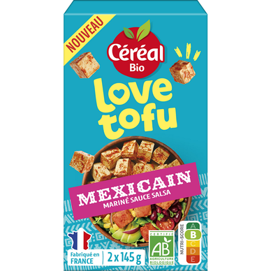 Tofu Mexicain mariné sauce salsa love tofu CEREAL BIO 290g