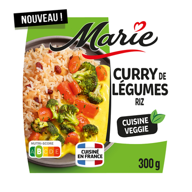 Curry de légumes, lait de coco riz à l'oriental MARIE 300g