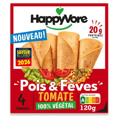 Pois & fèves tomate HAPPYVORE x4 tanches 120g
