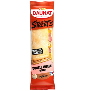 Baguette LES STREET'S double cheese bacon sauce pepper DAUNAT 200g