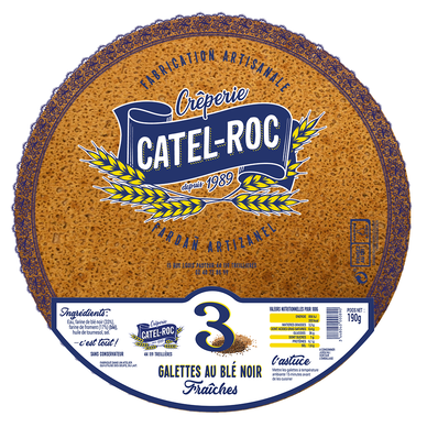 3 Galettes au blé Noir Fraiches, CATEL ROC, 190g