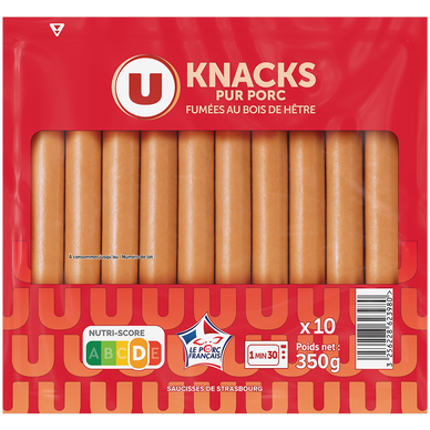 Knacks Pur Porc - x10, 350g