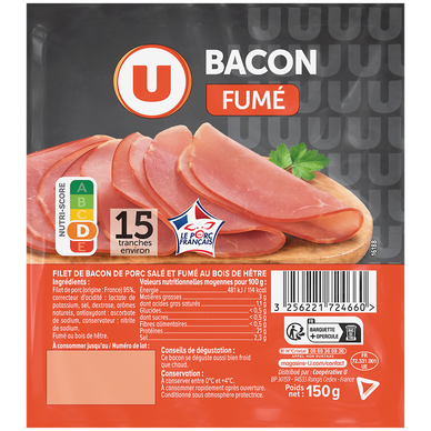 Bacon 15 tranches 150g
