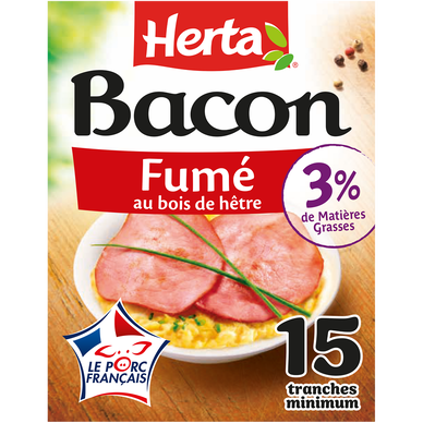 Bacon Fumé Tranches Fines HERTA x15 - 150g