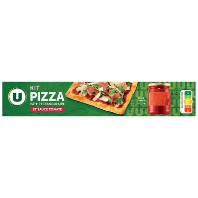 Kit pizza pâte prête à dérouler avec sauce tomate  paquet de 600g