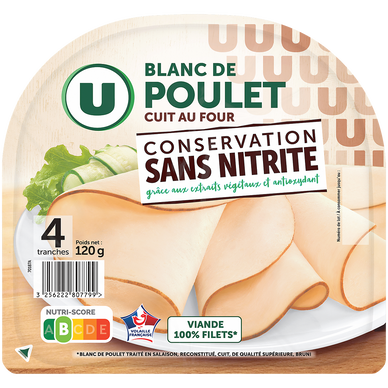 Blanc de poulet CSN 4 tranches 120g