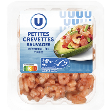 Crevettes sauvages décortiquées cuites  125g