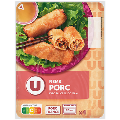 Nems au porc + sauce Nuoc-mâm, x4 - 280g