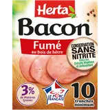 Bacon conservation sans nitrite 10 tranches HERTA 120g
