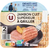 Jambon cuit à griller qualité supérieure U 2 tranches 180G