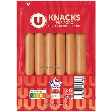 Knacks Pur Porc - x6, 210g