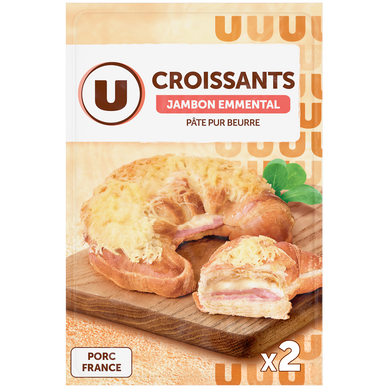 U Croissant jambon et emmental sauce Mornay 2x150g