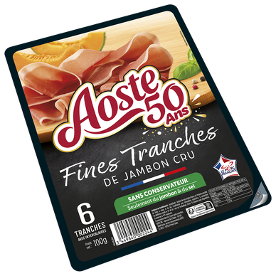 Jambon Cru Fines Tranches - AOSTE - 6 tranches - 100g