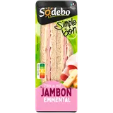 Sandwich complet jambon beurre et emmental SODEBO, 145g