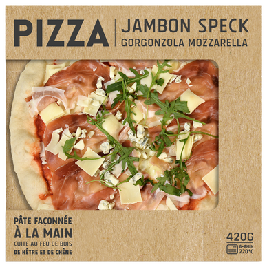 Pizza jambon speck gorgonzola mozzarella, 420g