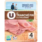Jambon Supérieur sans couenne Tranché fin à l'italienne - x4 tranches,120g