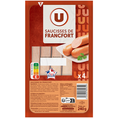Saucisses de Francfort - x4, 240g