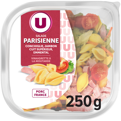 Salade parisienne conchiglie emmental jambon supérieur sauce vinaigrette  250g